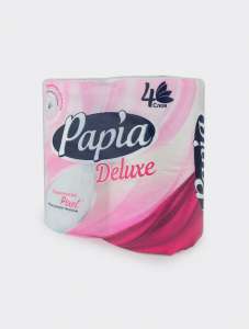 Бумага туалетная Papia Deluxe Hayat  4-х. сл. в рулоне на втулке (4шт) 1/14